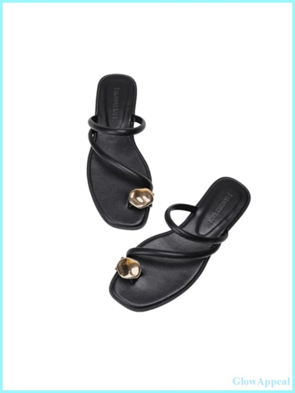 Toe Ring Flat Sandals Open Toe Slip-On Thong Faux Leather